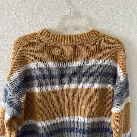 Rip Curl Women's Sweater Size Small Oversized Striped Y2K Retro Vibe Orange Gray - Picture 7 of 13